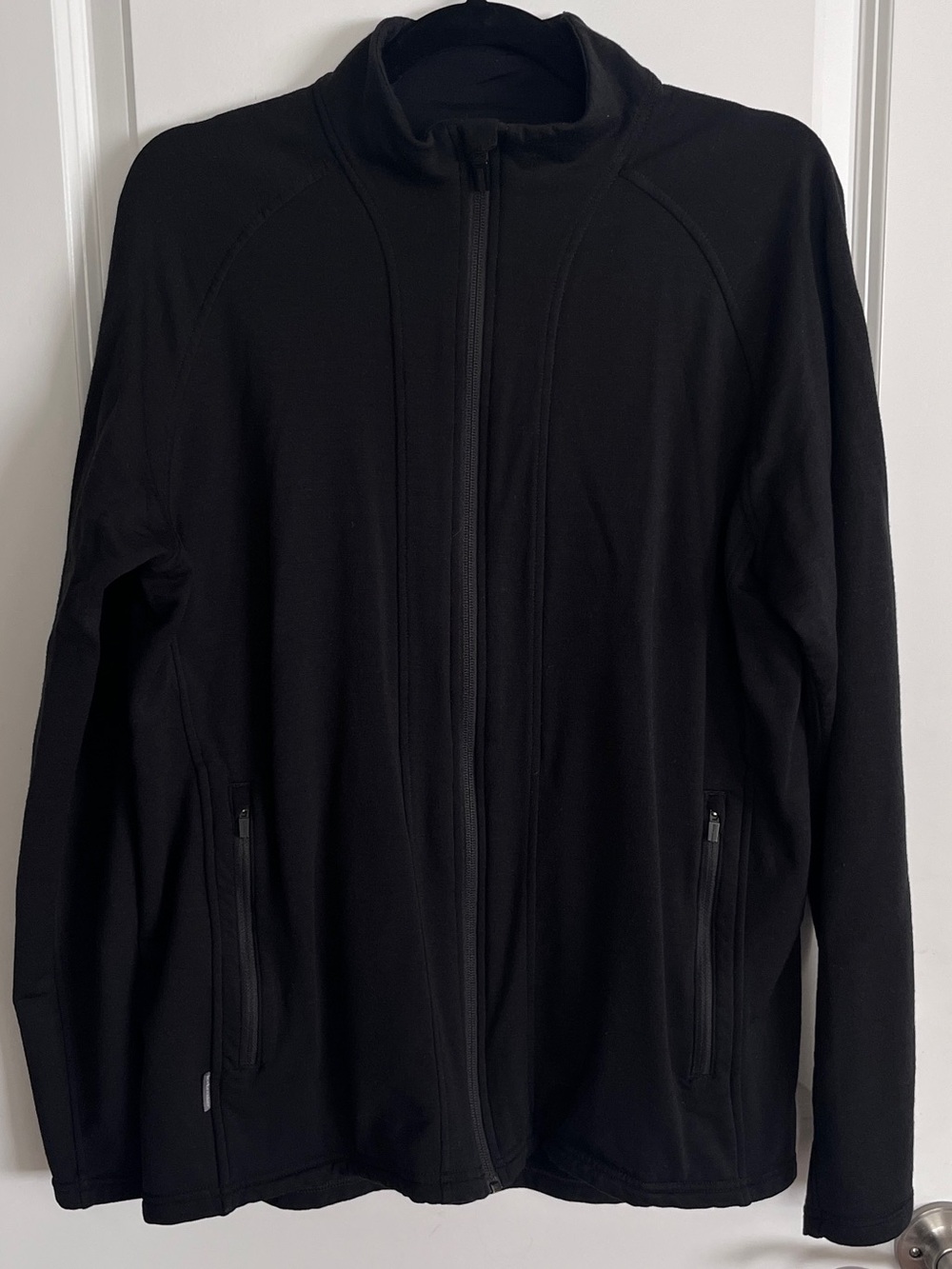Men’s Icebreaker Black Lightweight Zip-Front Long Sleeve Jacket Size M